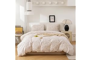 ECOCOTT Duvet Cover Queen Size Floral Pattern Printed Duvet Cover Set, Super Soft Comforter Quilt Cover with Zipper Closure 4 Ties