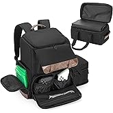 LoDrid Game Backpack Compatible with Xbox Series X with 1 Extra Console Bag, Separated Storage Laptop Layer for 15.6" Laptop, Multiple Pockets for Gaming Accessories, Bag Only