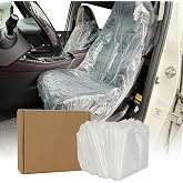 ROCCS 25Pcs Extra Thick Extra Large Disposable Car Seat Covers, 59.1" x 33.5" Heavy Duty Transparent Waterproof Plastic Seat Protector, Universal for Airplane, Salon Chair, Restaurant, Bus &amp; Most
