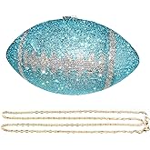 Gripit Bling Rhinestone Football Shaped Rugby Quirky Bag Purse Novlety Chain Purse