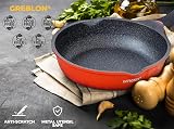 INTIGNIS 3-in-1 Deep Non-Stick Frying Pan with Lid 24 cm GREBLON Ceramic Orange view 4