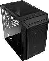 Kolink Citadel Mesh Micro ATX Case Black Tempered Glass Full Mesh Front view 2