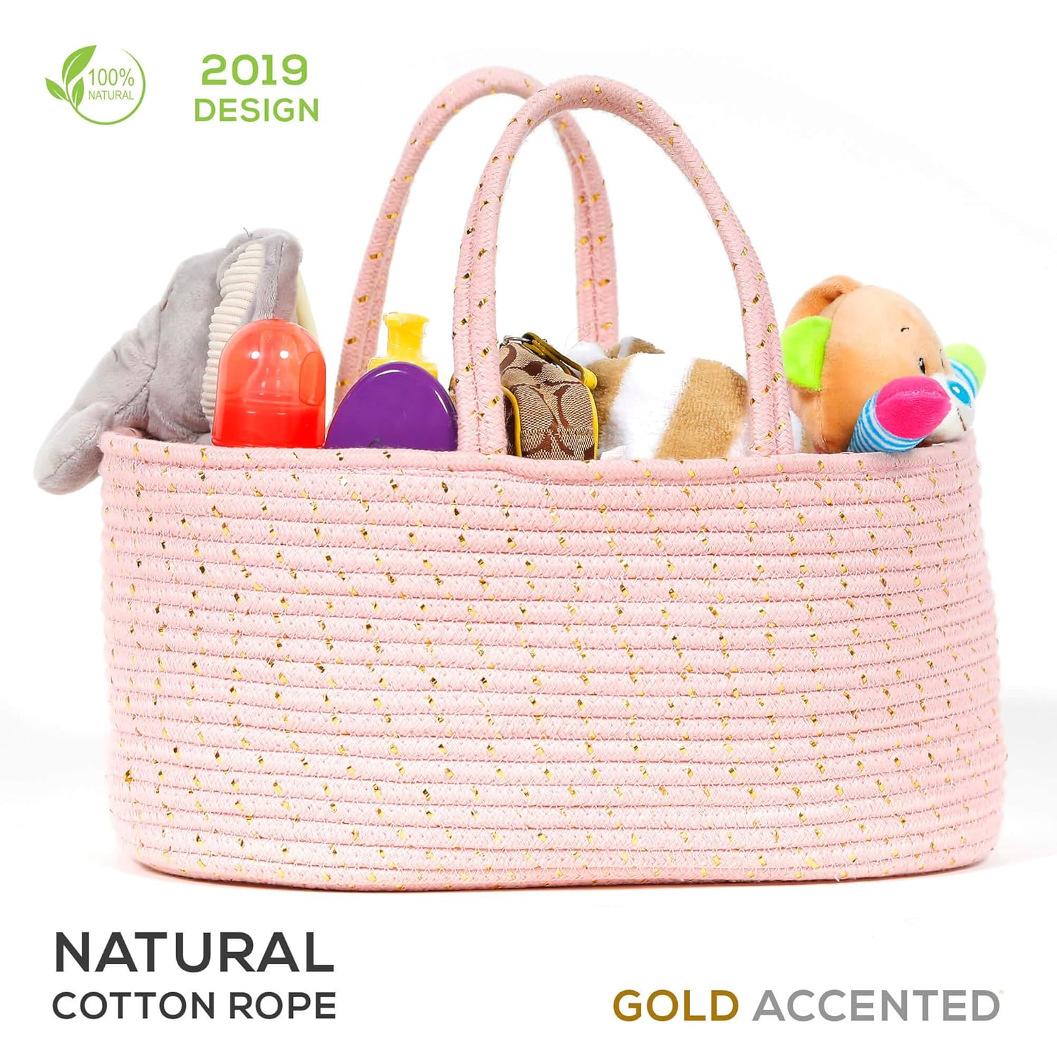 Baby Rope Diaper Caddy Organizer Premium Large Hand