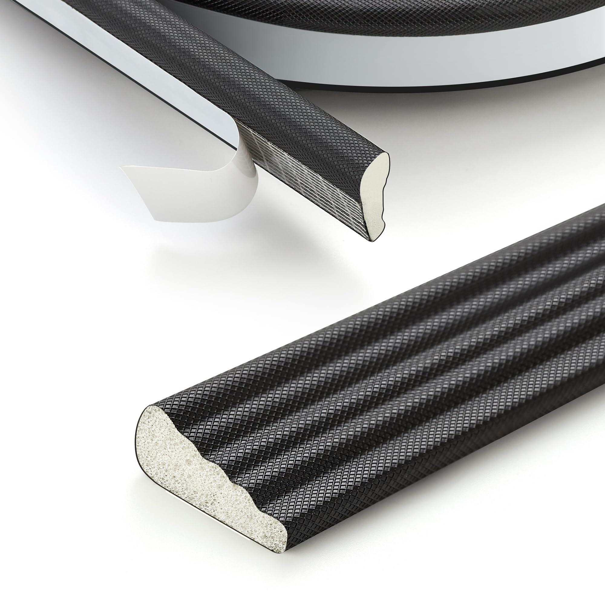 Photo 1 of 118 Inch Self-Adhesive Wedge Weather Stripping Door Seal & Window Insulation - Soundproof Gap Filler, Draft Stopper Foam Tape for Door Frame, Black