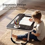 Vivo Technologies Foldable Laptop Table Bed Tray Desk with Cup Holder Black view 7