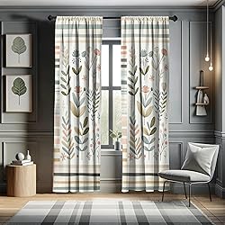 Ambesonne Leafy Art Window Curtains Pack of