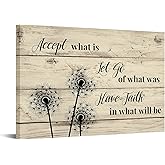 iKNOW FOTO Dandelion Accept What is Let Go of What was Quotes Poster Canvas Prints Wall Art Prints Vintage Home Decor Xmas Gifts 24x36