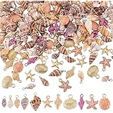 PH PandaHall 160pcs 11 Styles Ocean Starfish Seashell Conch Charms, Golden Sea Animal Pendants Beachy Charms for DIY Jewelry Making Keychains Earrings Birthday Wedding Party Gifts, 11~20mm