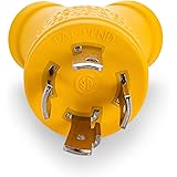 Camco Heavy Duty PowerGrip 4-Prong Generator Adapter - Allows You to Easily and Safely Distribute Power from 30 Amp Male Rece