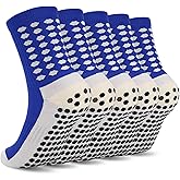 Ultrafun 5 Pairs Kids Youth Grip Soccer Socks Cushioned Non Slip Football Athletic Sports Socks