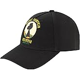 Peanuts Snoopy Baseball Cap, Great Pumpkin Believer Snapback Hat with Curved Brim, Black, One Size