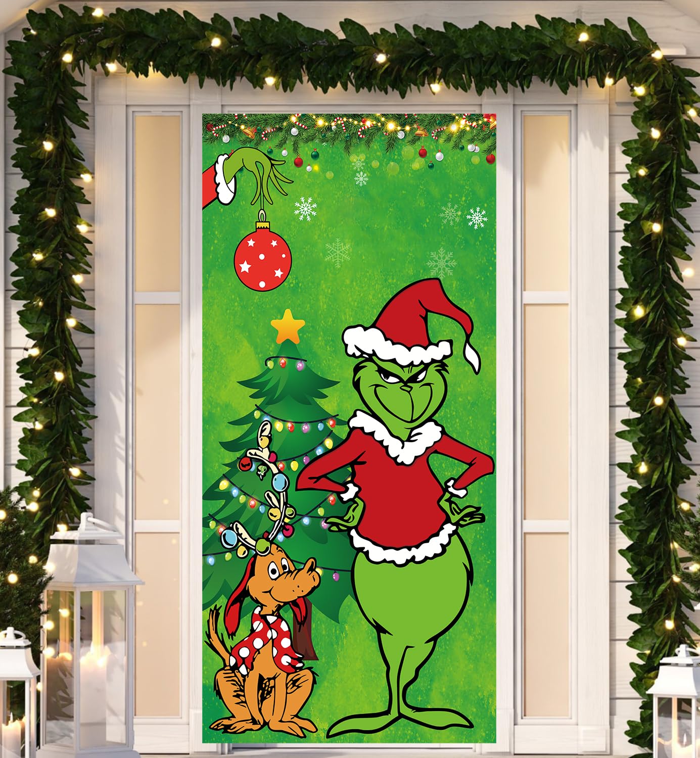 Christmas Decorations Christmas Decor Door Cover Xmas Porch Door Sign Welcome Banner for Indoor Outdoor Wall Home