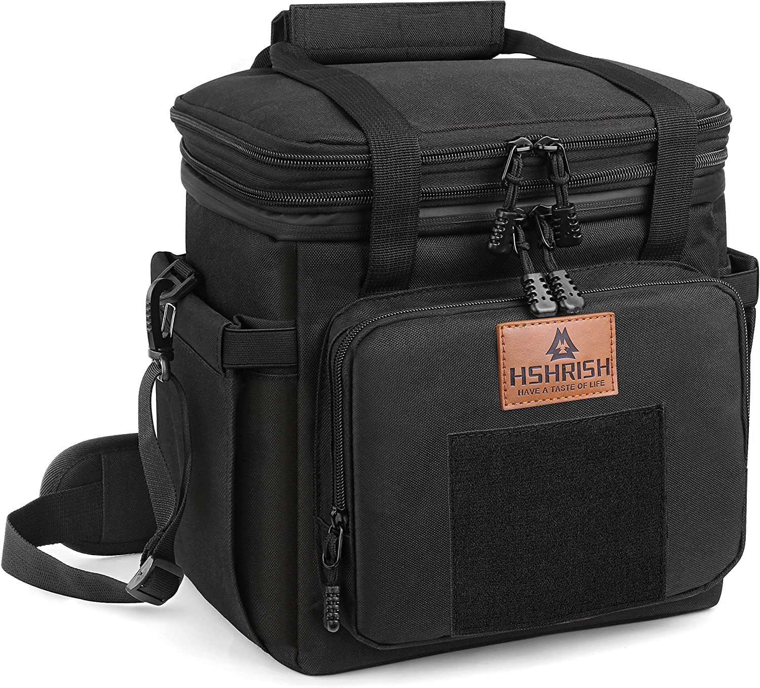 HSHRISH Lunch Bag Large Lunch Bag for Men, Double Layer Insulated Large Tactical Cooler Bag for Men Adults Waterproof Leakproof Durable Lunch Bog for Work Picnic Camping Day Trips, 16L Black