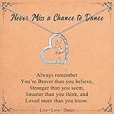 IKIATY Ballerina Necklace Dance Recital Gifts for Girls Women, Ballet Dancer Jewelry for Dance Teacher Daughter Niece Granddaughter Friends