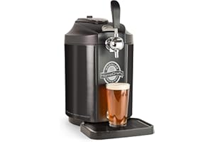 Homecraft Black Stainless Steel Easy-Dispensing Tap Mini Kegerator Cooling System, Includes Reusable Growler, CO2 Cartridges,