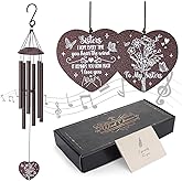 Hoemwarm Sister Gifts from Sister,32" Bronze Sister Birthday Wind Chimes Bestie Gift from Mom Women Windchime for Bestie Sisters-in-Law Mother's Day Graduation Christmas Garden Decoration