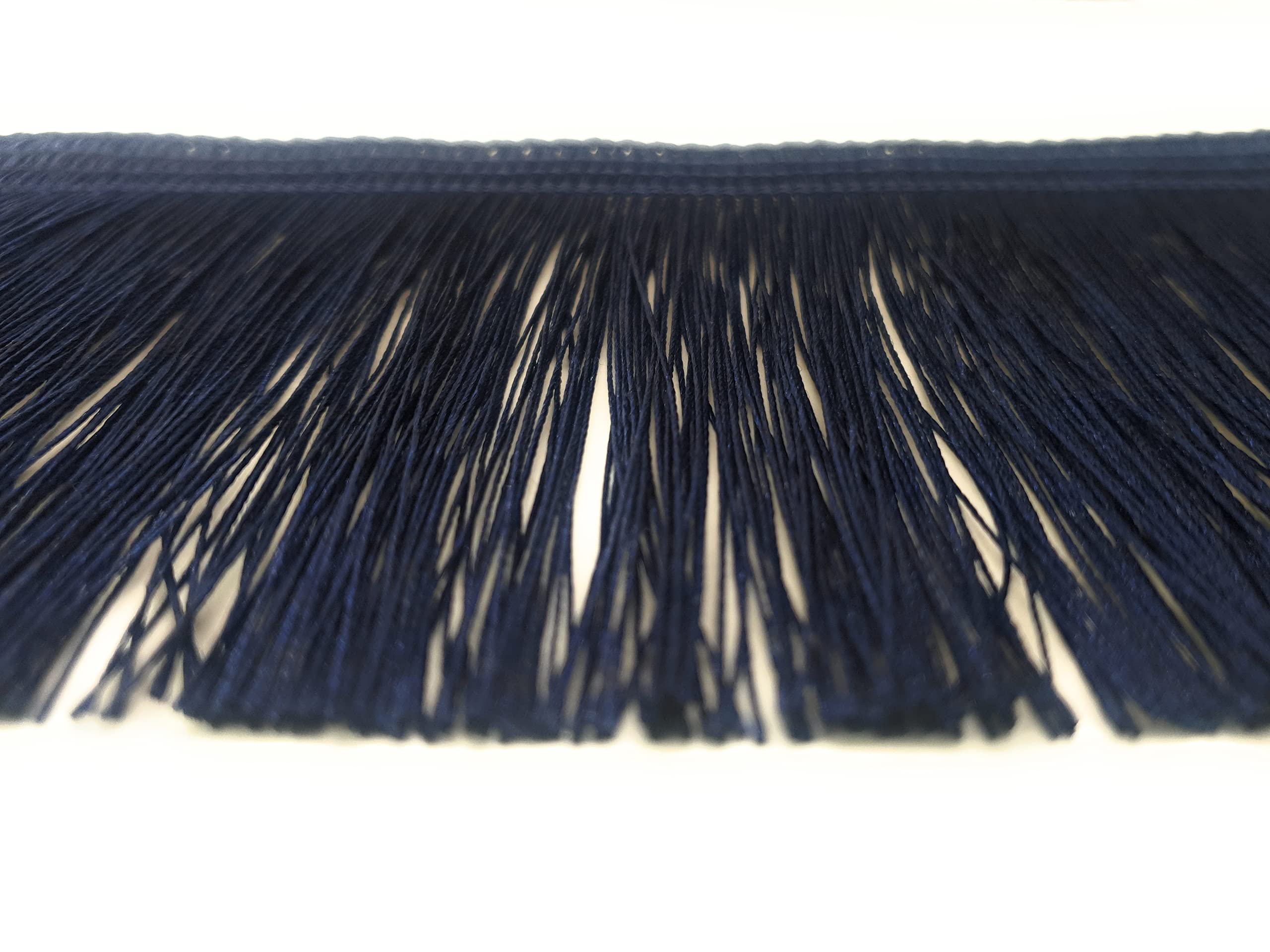 MNJ-TRIMMINGS 4 METRE Fringe Tassel Trim 10CM Wide Available in 17 Colours (Navy Blue)