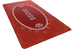 Bullets Playing Cards - Poker Layout - Table Top Mat 63" x 31.5" - Deluxe Playing mat for Casino Night