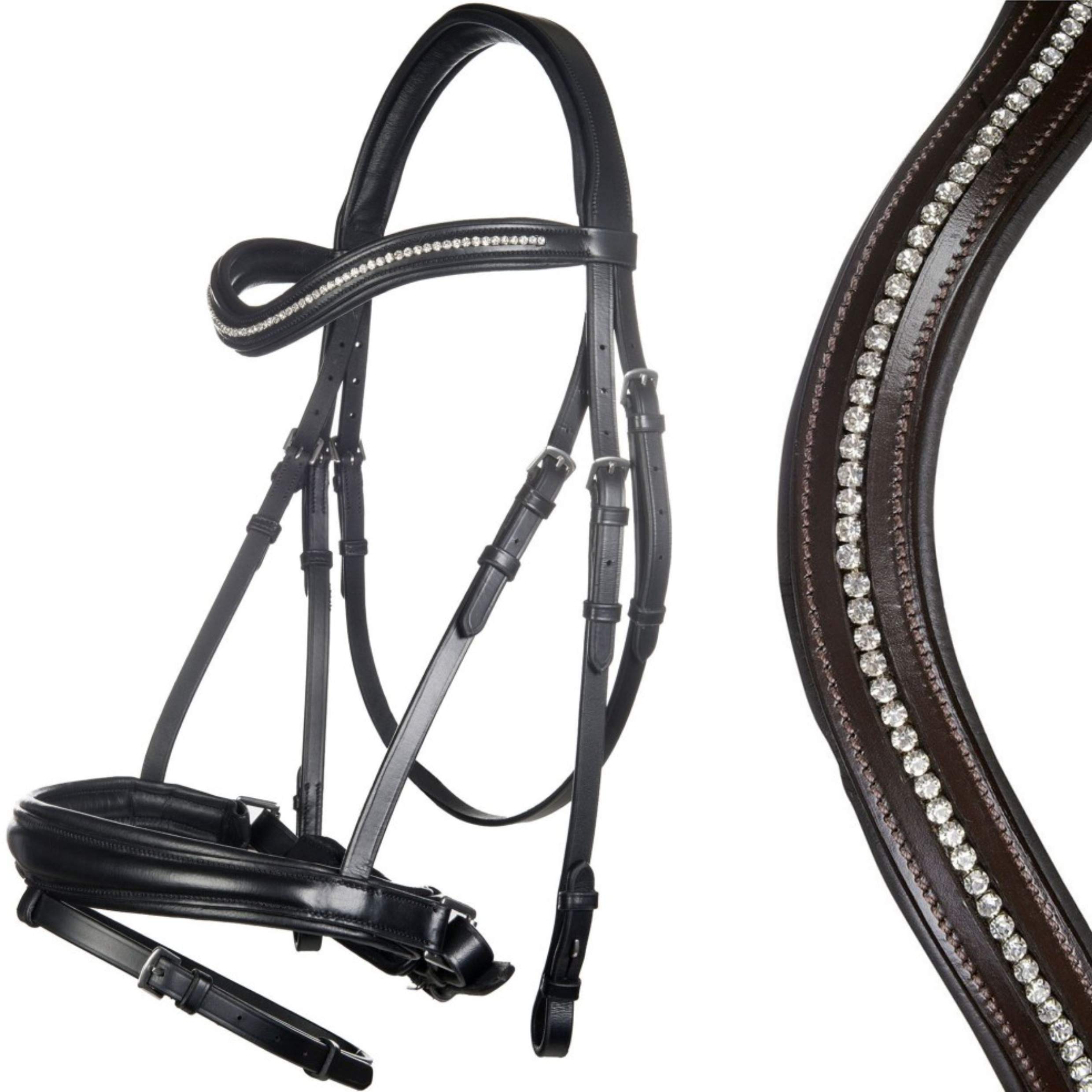 HKM 4057052365546 Horse Bridle Anna with Gel Version 22400 Brown Blood