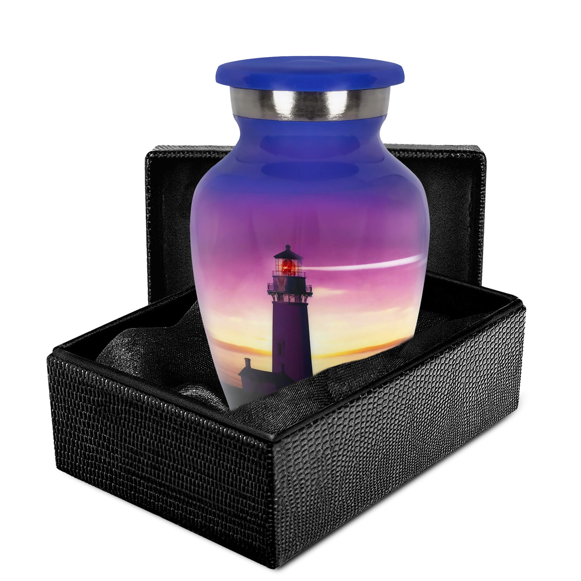 Trupoint Memorials Small Urns for Human Ashes Keepsake – Mini Urns for Ashes, Keepsake Urns for Human Ashes, Small Cremation Urns for Human Ashes, Small Urn for Ashes Keepsake – Small, Lighthouse