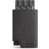 VULKIT Men's Wallet Premium Suede Minimalist Pop Up Card Holder RFID Blocking Magnetic Closure Leather Wallet with ID Window for Cash & Credit Cards Up To 11 Cards