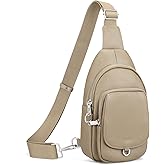 befen Anti Theft Genuine Leather Sling Bag for Women RFID Small Crossbody Bag Chest Bag Leather Fanny Packs for Travel