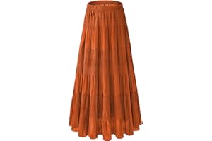 NiPaMi Women's Chiffon White Flowy Maxi Skirts Boho Summer Elastic Waisted Pleated A Line Long Skirt for Women 2025