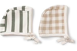 MakeMake Organics Organic Cotton Baby Bonnet Hats Pilot Cap Baby Boys Girls Unisex (Fits Newborn to 6 Months)