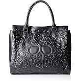 Loungefly Lattice Skull Tote Shoulder Bag, Black, One Size