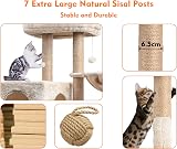 HOMIDEC Cat Tree 145cm Multi-Level Scratching Post Sisal Wrapped Posts view 4