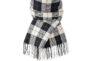 Clothirily Winter Scarfs for Women, Cashmere Feel Tassel Plaid Scarf, Large Oversized Blanket Scarf, Pashmina Shawl and Wraps