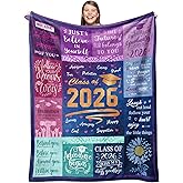 Gevuto Graduation Gifts Blanket - 2026 High School College Graduation Gifts for Her Him - Class of 2026 Throw 50" X 60"