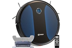 Coredy R550 Ultra Robot Vacuum and Mop Combo, 2200Pa Strong Suction, 2.76 Inch Thin, 120 Mins Runtime, Upgraded Smart Sensor Protection, Super Quite, Self-Charging Robotic Vacuum for Hard Floors, Tile