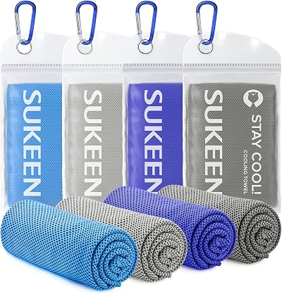 Sukeen 4 Pack Cooling Towel 40x12 Ice Towel Microfiber Yoga Gym Running
