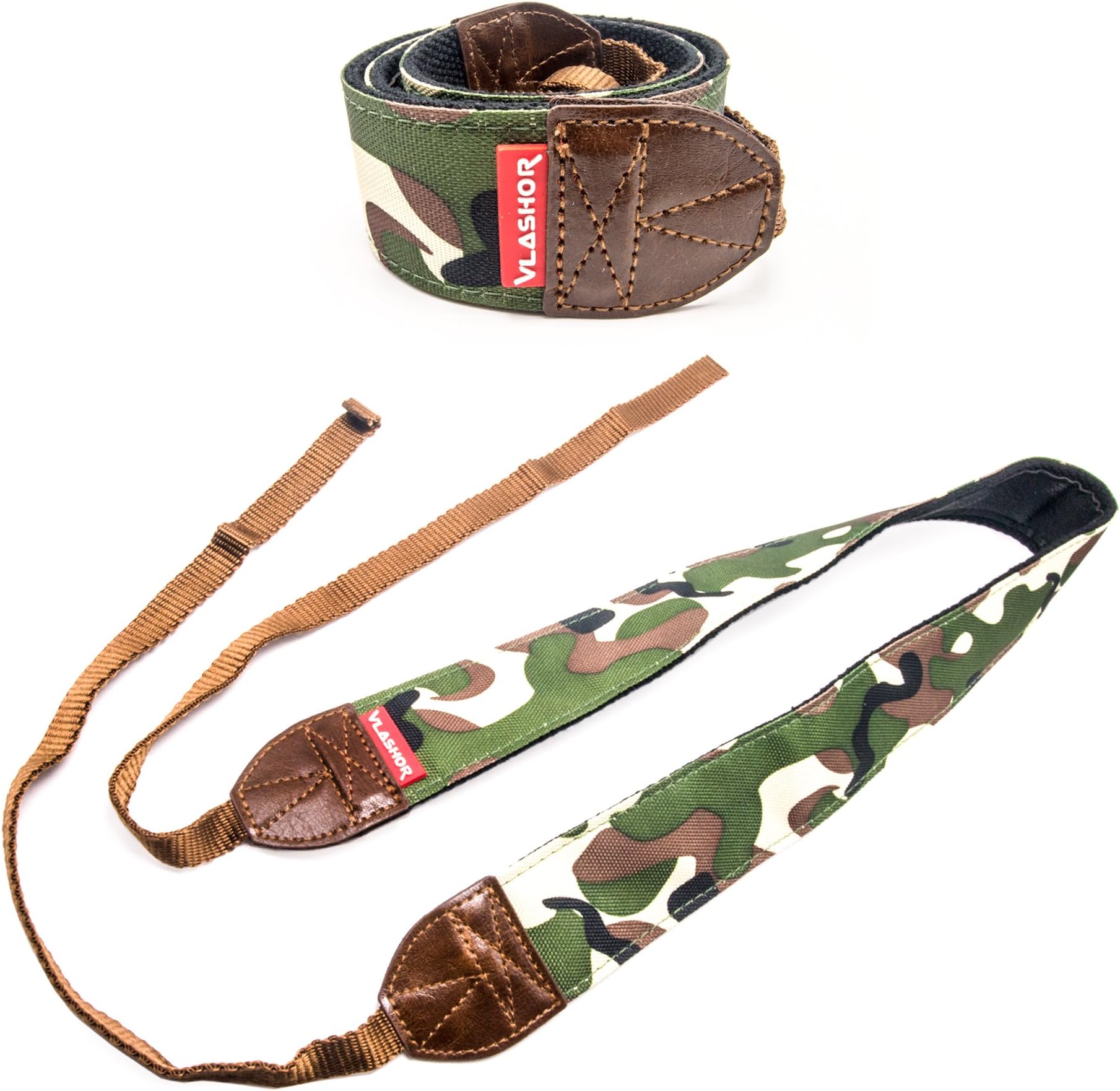 VLASHOR DSLR Camera Strap - Perfect for Digital Cameras - Designed for Comfort and Ease of Use, Great for Anti Theft and Carrying over the Shoulder or Neck - Sniper Green Army Camouflage pattern