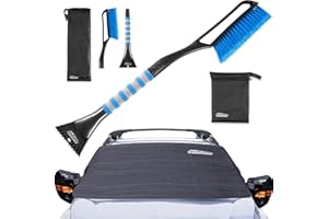 Relentless Drive Car Windshield Cover for Ice and Snow Kit (Fits All Cars) Includes Ice Scraper and Side Mirror Covers - Winter Car Accessories