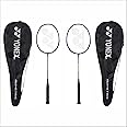YONEX Aluminium Badminton Racquet Gr 303I Made in India Pack of 2 with Full Cover (Black/Deep Blue)