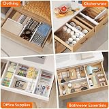 Lifewit 4 Pack Drawer Dividers 4in High Adjustable 13.5-22in Expanding view 7