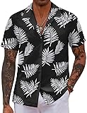 COOFANDY Men's Hawaiian Shirts Casual Floral Button