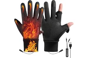 USB Heated Gloves for Men Women Winter Thermal Gloves for Cold Weather Work Electric Heating Gloves with Touchscreen Fingers 