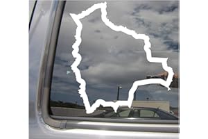 RIGHT NOW DECALS Bolivia Country Outline - BO Sucre La Paz Santa Cruz de la Sierra South America - Cars Trucks Moped Helmet Hard Hat Auto Automotive Craft Laptop Vinyl Decal Store Window Wall Sticker 07136