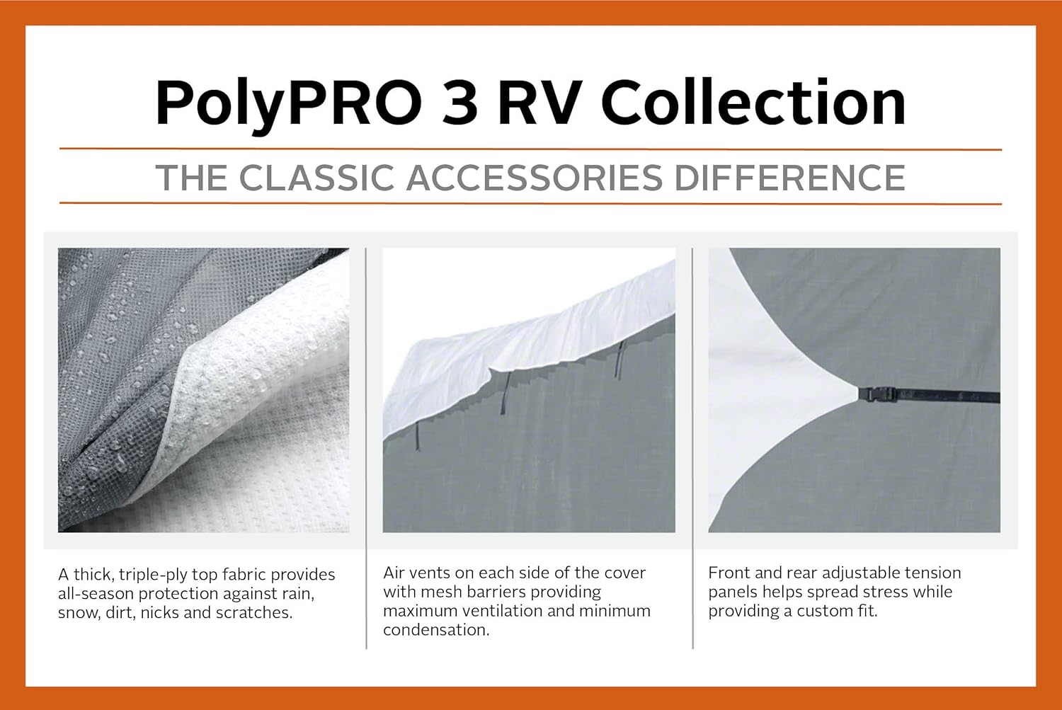 Classic Accessories Over Drive PolyPRO3 Deluxe Travel Trailer Cover or Toy Hauler Cover, Fits 27' - 30' RVs (73563): Automotive