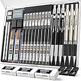 Nicpro 35PCS Art Mechanical Pencil Set, 3 PCS Metal