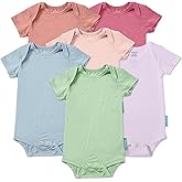 PurComfy Supersoft Short Sleeve Baby Bodysuits, Premium Bamboo Rayon Bodysuit Unisex Boy Girl