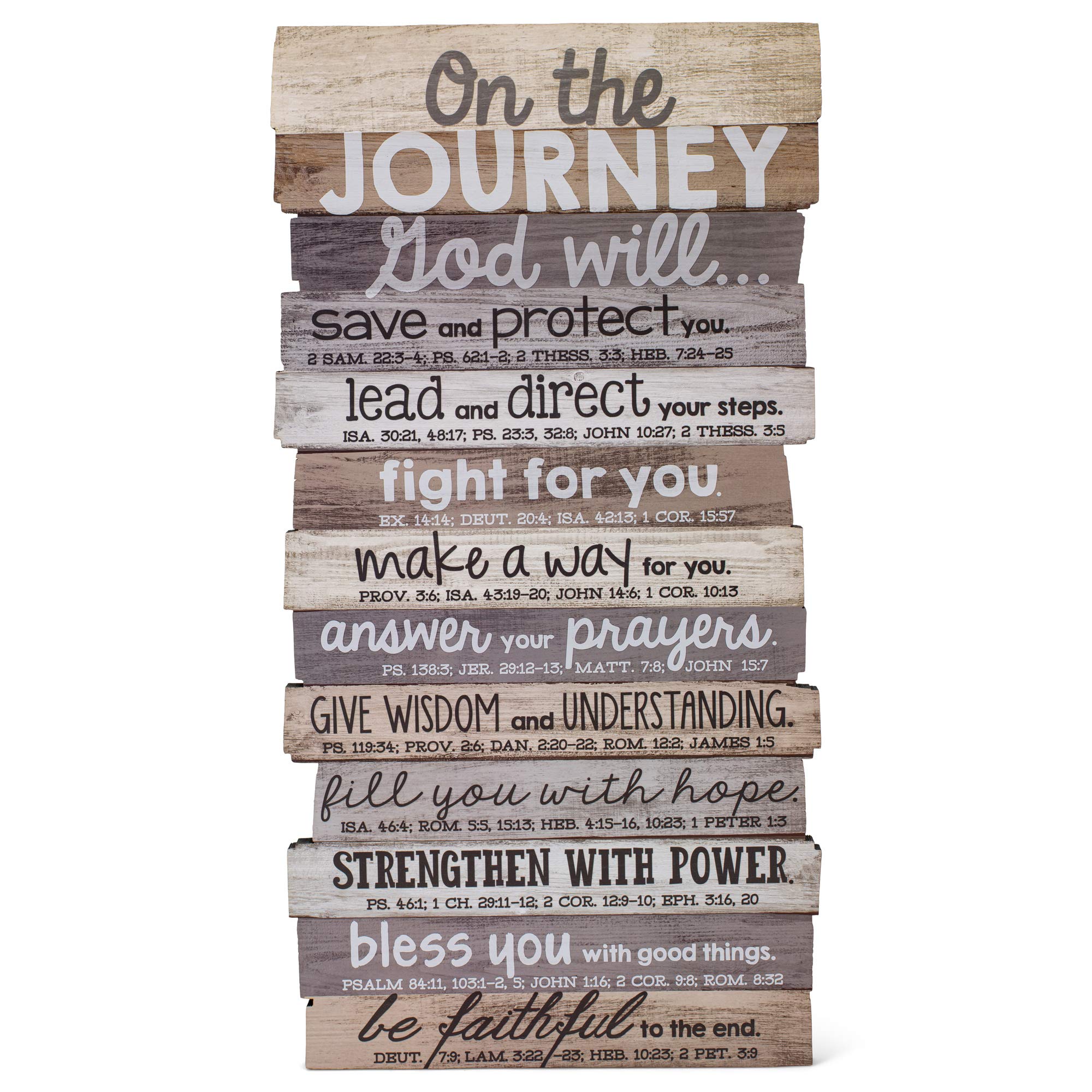 Lighthouse Christian Products On The Journey God Will Rustic Stacked Pallet 8.5 x 16.5 Wood Plaque