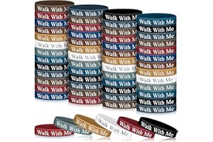 Foilswirl 50 Pcs LDS Mormon Silicone Bracelet LDS Youth Theme Walk with Me Bracelet Bishop Christian Faith Baptism Gifts for Men Women Teens(Classic Color)