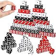 Poen 150 Packs Standard Game Dices Bulk 16mm Acrylic Casino Dice D6 for Board Activities, Birthday Party Supply(Black, Red, White,Square Corner)