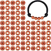 Waenerec Basketball Sports Pony Beads 100 Pcs Acrylic Basketball Crafts& 3mm 1.64 Yards Waxed CordBasketball Charms for Jewelry Making DIY Craft Necklace Bracelet