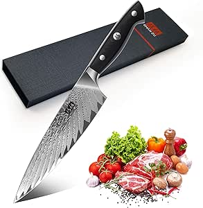 Compra SHAN ZU Cuchillo de Cocina Damasco 20m, Cuchillo ...