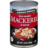 Crown Prince Mackerel in Water, 15-Oz Cans, 12 Pack